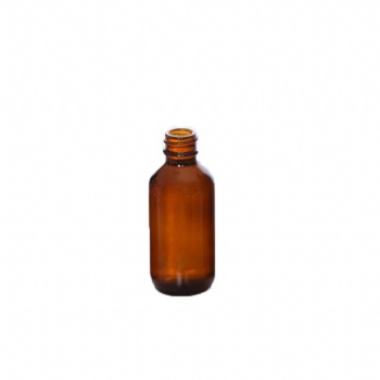 Boston Round Amber Glass Bottle