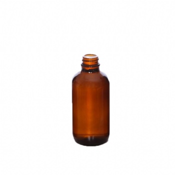 Boston Round Amber Glass Bottle
