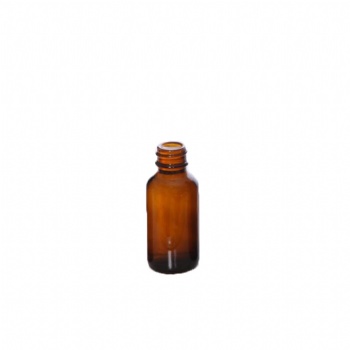 Boston Round Amber Glass Bottle